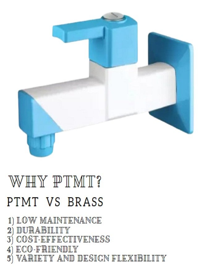 JAGGER JAG349 PTMT Superior Plastic Long Body Taps with Foam Flow, Wall Mount Tap for Bathroom with Wall Flange & Teflon Tape (Edge) - Image 4